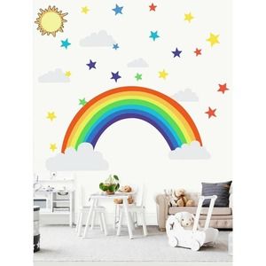 Rainbow Stars and Clouds Wall Sticker Vinyl Decal